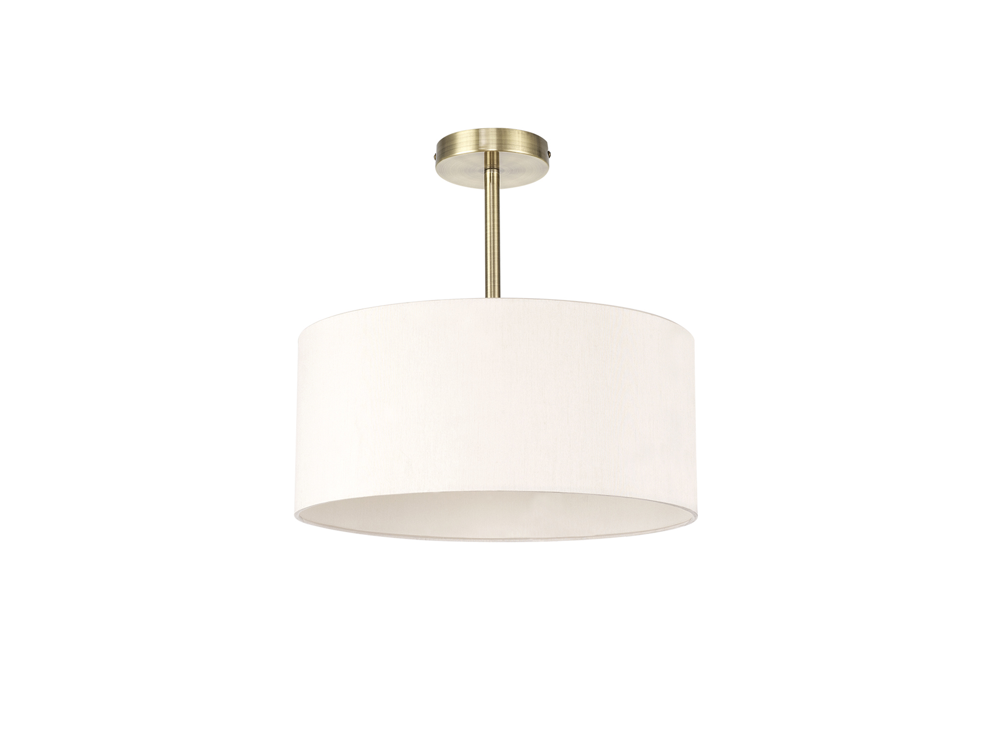 Baymont 40cm Semi Flush 1 Light Antique Brass, Nude Beige/Moonlight DK0168  Deco Baymont